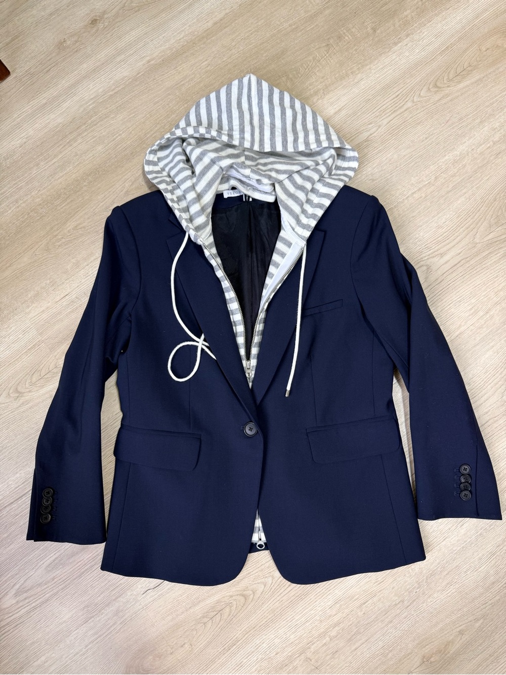 Veronica Beard Classic Dickey Blazer Jacket AND Dickey Hoodie zip-on